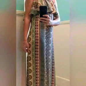 Adam Levine Boho Maxi Dress, Size Small,  Slit on each leg